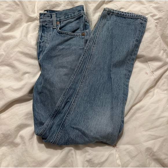 Agolde blue Riley high-rise straight crop jeans - Picture 2 of 3